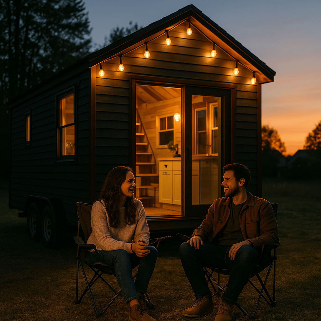 sitting-tiny-home Sitting in front of tiny home